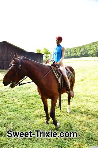 Riding in a leotard